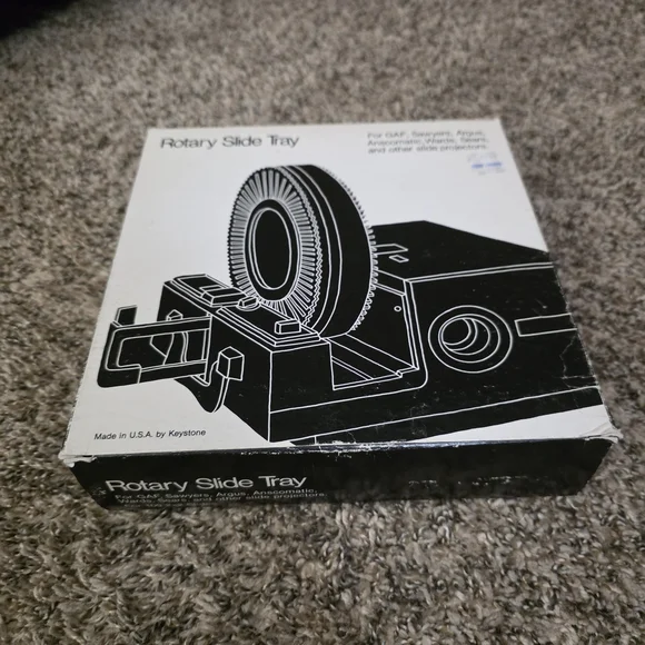 Black and White Rotary Slide Trays Lot Of 6 Old Film Slides Varrious Sizes